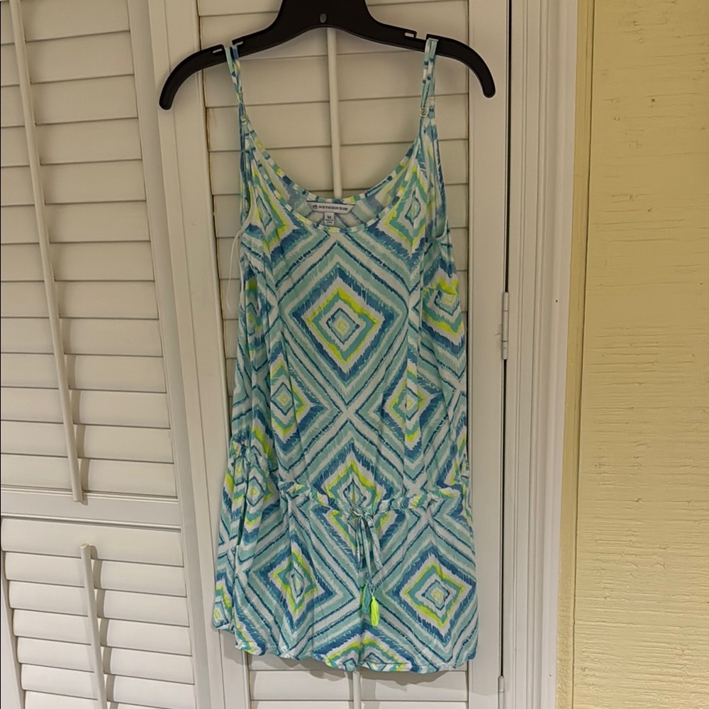 Southern Tide Geometric Patterned Sleeveless Romp… - image 1